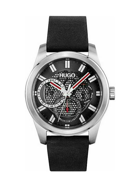 Hugo Boss Skeleton Watch Chronograph Battery with Black Metal Bracelet