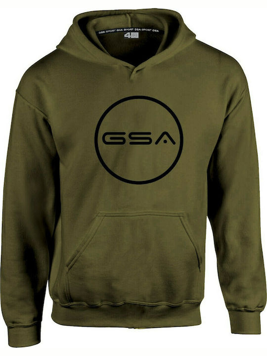 GSA Kinder Sweatshirt mit Kapuze und Taschen Khaki 17-38010