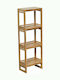 Eurocasa 9845 Wall Mounted Bathroom Shelf Bamboo with 4 Shelves 33x20x100cm