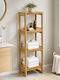 Eurocasa 9845 Floor Bathroom Shelf Bamboo with 4 Shelves 33x20x100cm Beige