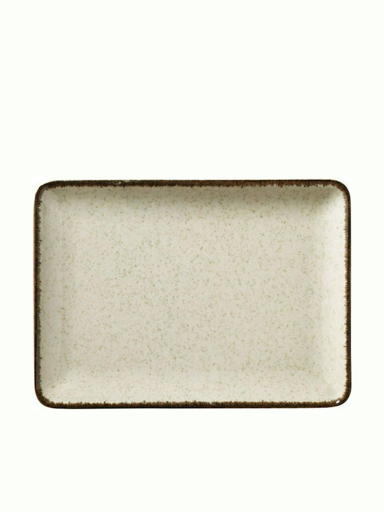 Max Home Mood Platou La mică adâncime Rectangular din Porțelan Bej 30x22cm 1buc