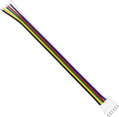 GloboStar Connector Καλώδιο Σύνδεσης RGB+CCT με 15cm Καλώδιο 6 PIN 70744
