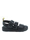 Commanchero Original Leder Damen Flache Sandalen Anatomisch in Schwarz Farbe