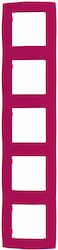 Aca Prime Schalterrahmen 5-fach Vertikale Montage in Rosa Farbe 1000119407 Aca Prime Schalterrahmen 5-fach Vertikale Montage in Rosa Farbe 1000119407