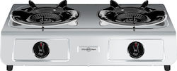 Vitrokitchen 260IB Επιτραπέζια Εστία Υγραερίου Διπλή Inox
