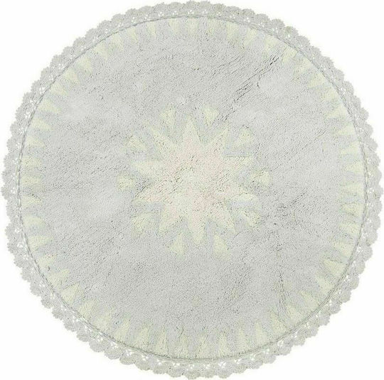 Nattiot Warren Kids Rug Cotton Bej Round with Diameter 110cm