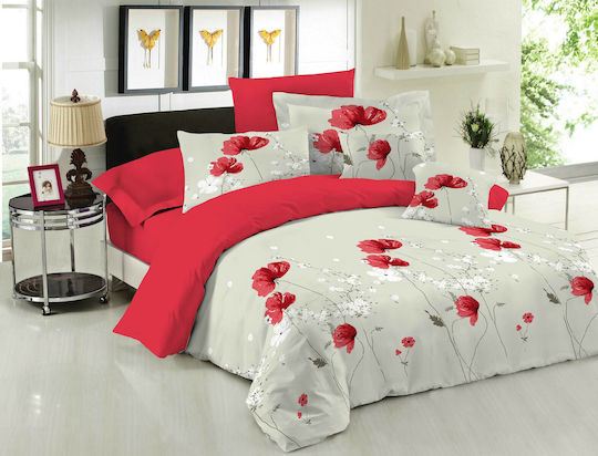 Le Blanc Anemone Module Cuvertură Single Bumbac Roșu 160x240cm 2buc