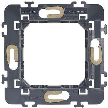 Legrand Bticino Living Light Βάση Στήριξης Διακόπτη 2 Στοιχείων με Βίδες σε Μαύρο Χρώμα L4702