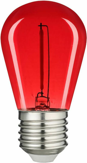 Avide ABDLF-0.6W-R Bec LED 0.6W 85mm pentru Soclu E27 și Formă S14 Roșu 50lm
