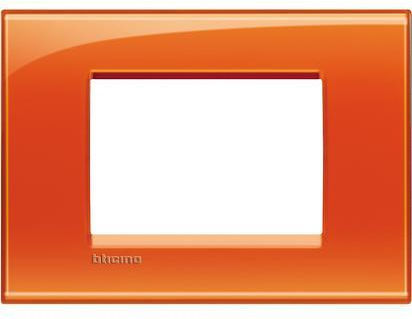 Legrand Bticino Living Light Switch Frame Horizontal Installation 3 Positions in Orange Color LNA4803OD