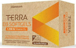 Genecom Terra D3 Softgels Βιταμίνη 1200iu 60 μαλακές κάψουλες Genecom Terra D3 Softgels Βιταμίνη 1200iu 60 μαλακές κάψουλες