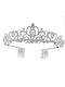 Bridal Crown- Tiara with silver crystals 4,50cm tall with comb support