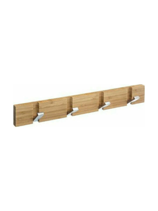 Metal Wall Hanger with 4 Slots Brown 40x6x6cm