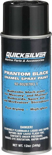 Quicksilver Phantom Black Цвят За Бои За Лодки Спрей За Извънбордови Phantom Black 340гр 0.34л Черно