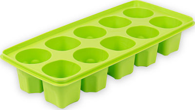 Hega Hogar Plastic Ice Cube Tray 10 Slots Green