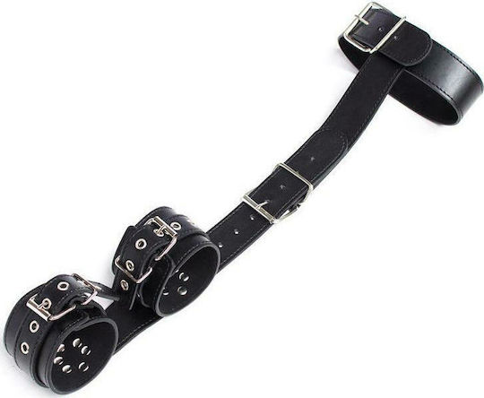 Fetish Addict Collar With Restraints Adjustable Neck & Limb Restraint Set in Black Color