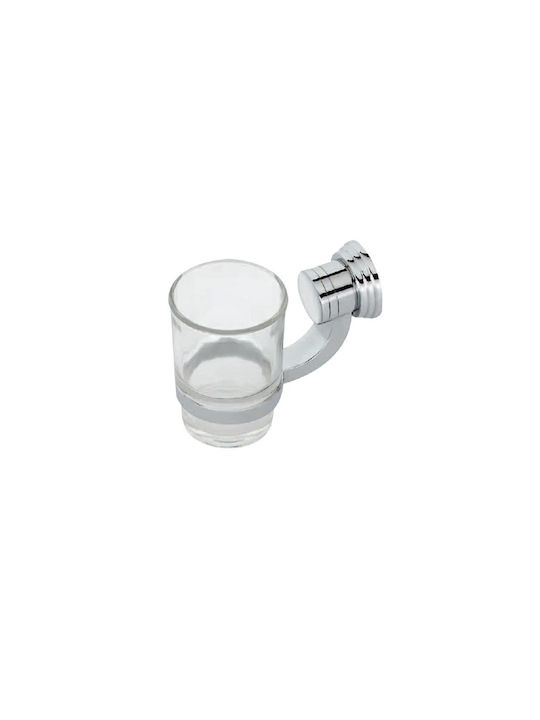 Import Hellas Glass Cup Holder Wall Mounted Silver