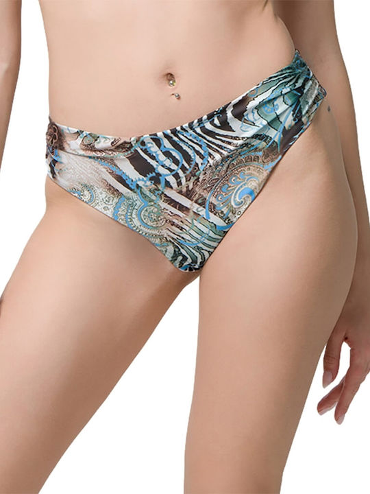 Casablanca Ruched Bikini Slip Animal Print