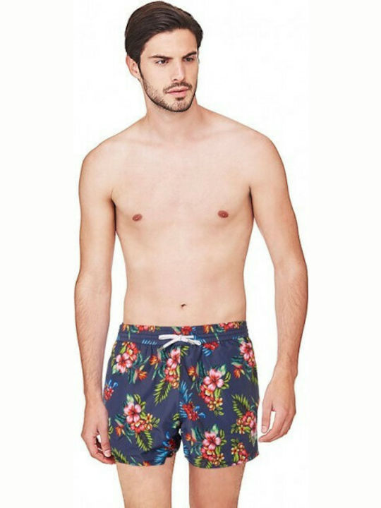 Guess Herren Badebekleidung Shorts Marineblau Blumen