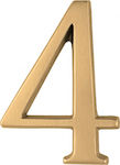Zogometal House Number 4 Sign Gold 12cm