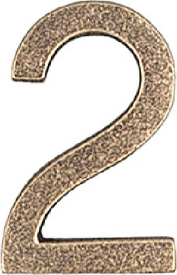 Roline 460 Sign with Number in Gold Color Antique 5.5cm 460-2-ANTIKE