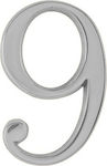 Zogometal House Number 9 Sign Silver 12cm Nickel Matt