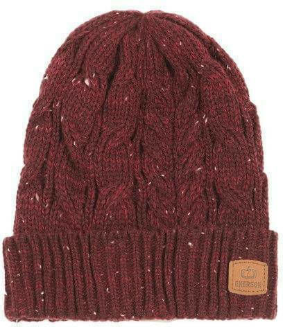 Men's Burgundy Beanie with Braids