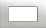 Legrand Bticino Living Light Air Horizontal Switch Frame Silver 4 Στοιχείων LNC4804TE