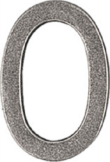 Roline Πινακίδα με Αριθμό 0 σε Ασημί Χρώμα Αντικέ 5.5cm