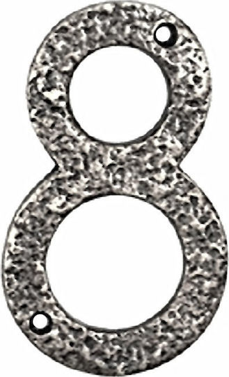 Roline House Number 8 Sign Silver 10cm Antique