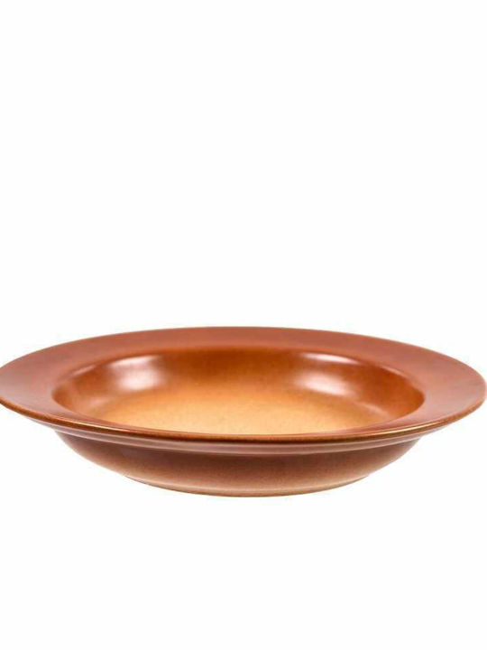 Art et Lumiere Dionysos Plate Soup made of Porcelain Brown with Diameter 22cm