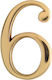 Zogometal House Number 6 Sign Gold 12cm