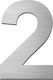 Zogometal 932 Sign with Number in Silver Color Inox Matt 12cm 932