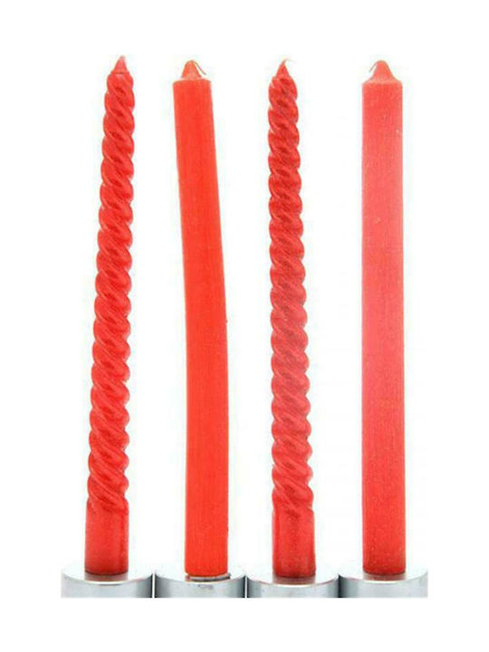 Atmosphera Decorative Candle Taper Red 25cm 4pcs