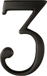 Zogometal House Number 3 Sign Black 12cm