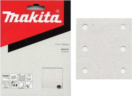 Makita Sanding Sheets Palm Sander Sanding Sheet K120 with Holes 102x114mm Set 10pcs