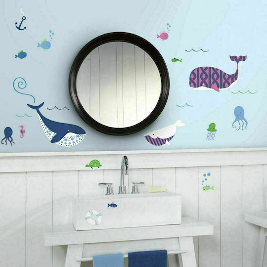 RoomMates Decor Детска стикерна за стена Стена Sea Whales