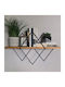 Wall Shelf Chantria Walnut / Black 60x14x36cm