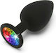 ToyJoy Rainbow Booty Jewel Large Anal Plug Large Large Black 9cm