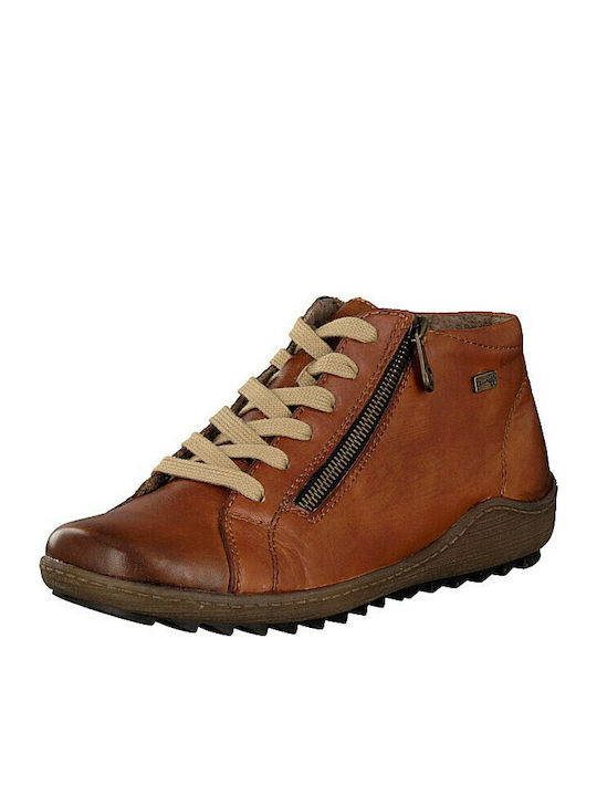 Leather Tabac Brown Men's Boots Waterproof Anatomical with Zipper