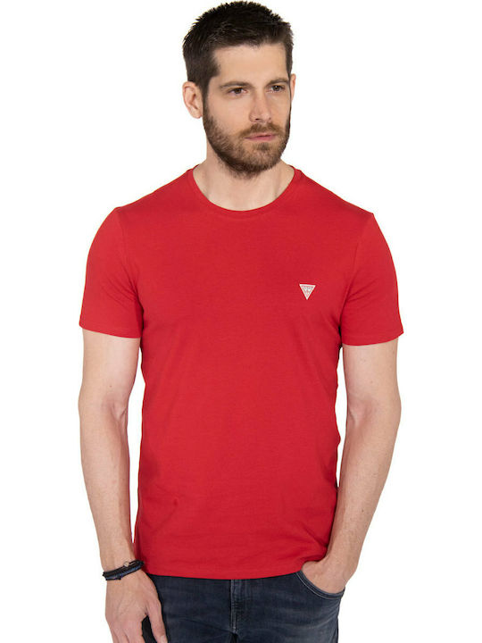 Guess T-shirt Bărbătesc cu Mânecă Scurtă Roșu