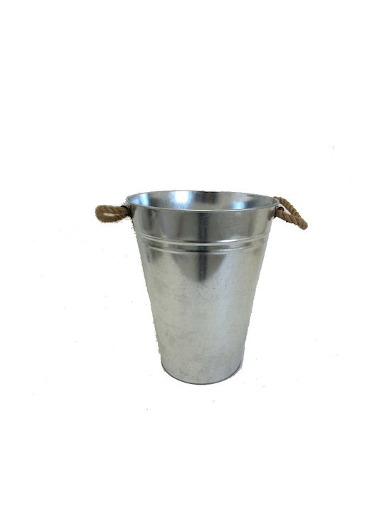 Plastona Pot Silver 35x35x45cm With Rope