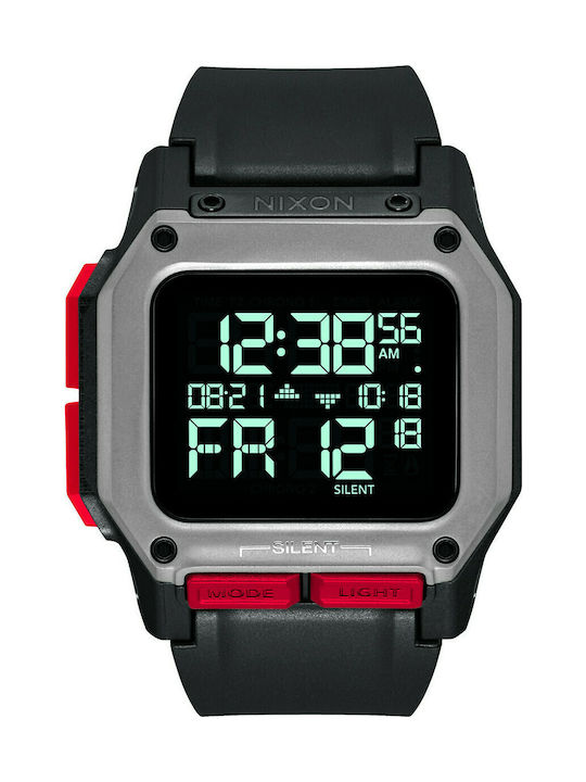 Nixon Regulus Ψηφιακό Ανδρικό Ρολόι 46mm Μπαταρίας με Μαύρο Καουτσούκ Λουράκι