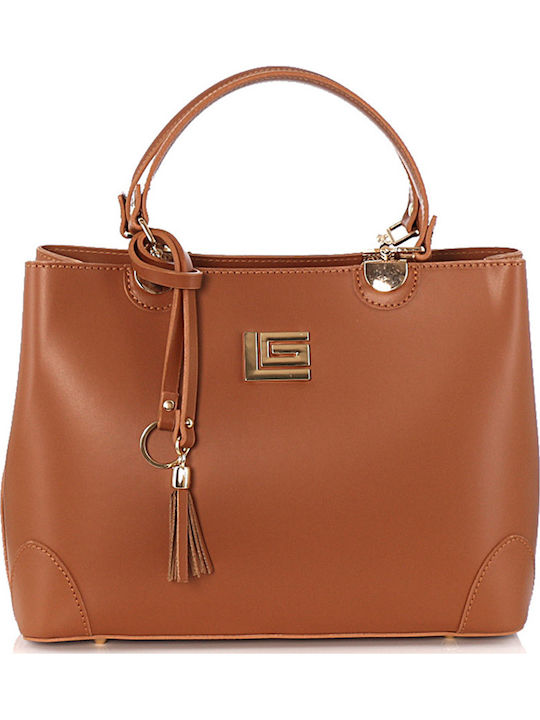 Leather Women's Bag Handbag Tabac Brown