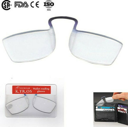 Kyros 401 Women's Reading Glasses +1.50 Pocket in Transparent color