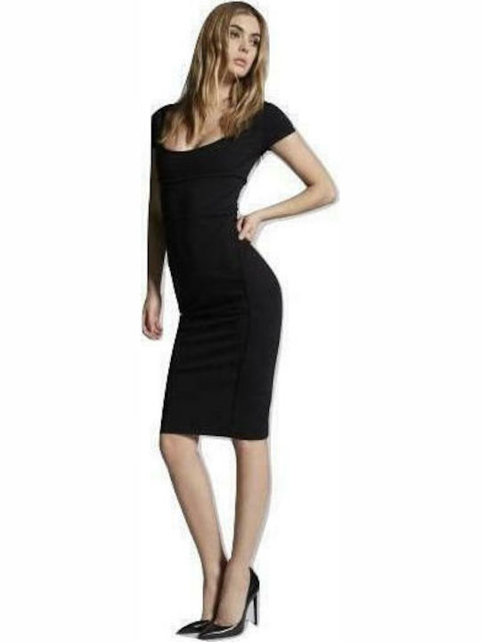 Dsquared2 Sommer Midi Kleid Schwarz