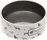 Ferplast Juno Κεραμικό Μπολ Φαγητού & Νερού για Σκύλο Medium σε Γκρι χρώμα 750ml 16.3cm