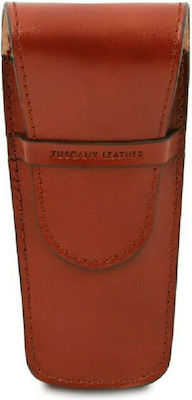 Tuscany Leather Δερμάτινη Θήκη για 2 Στυλό σε Μελί χρώμα