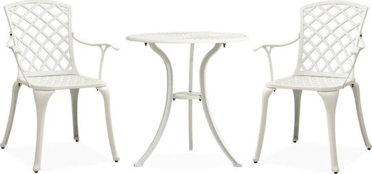 Garten- und Outdoor-Möbelsets für kleinen Raum 3 Stück Weiß