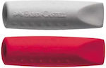 Faber-Castell Γόμα για Μολύβι Grip 2001 Κόκκινο/Γκρι 2τμχ